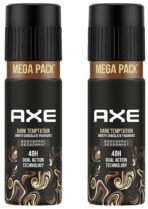 Axe Dark Temptation Long Lasting Deodorant Bodyspray For Men, 215ml (Pack of 2) - Fast UK Delivery