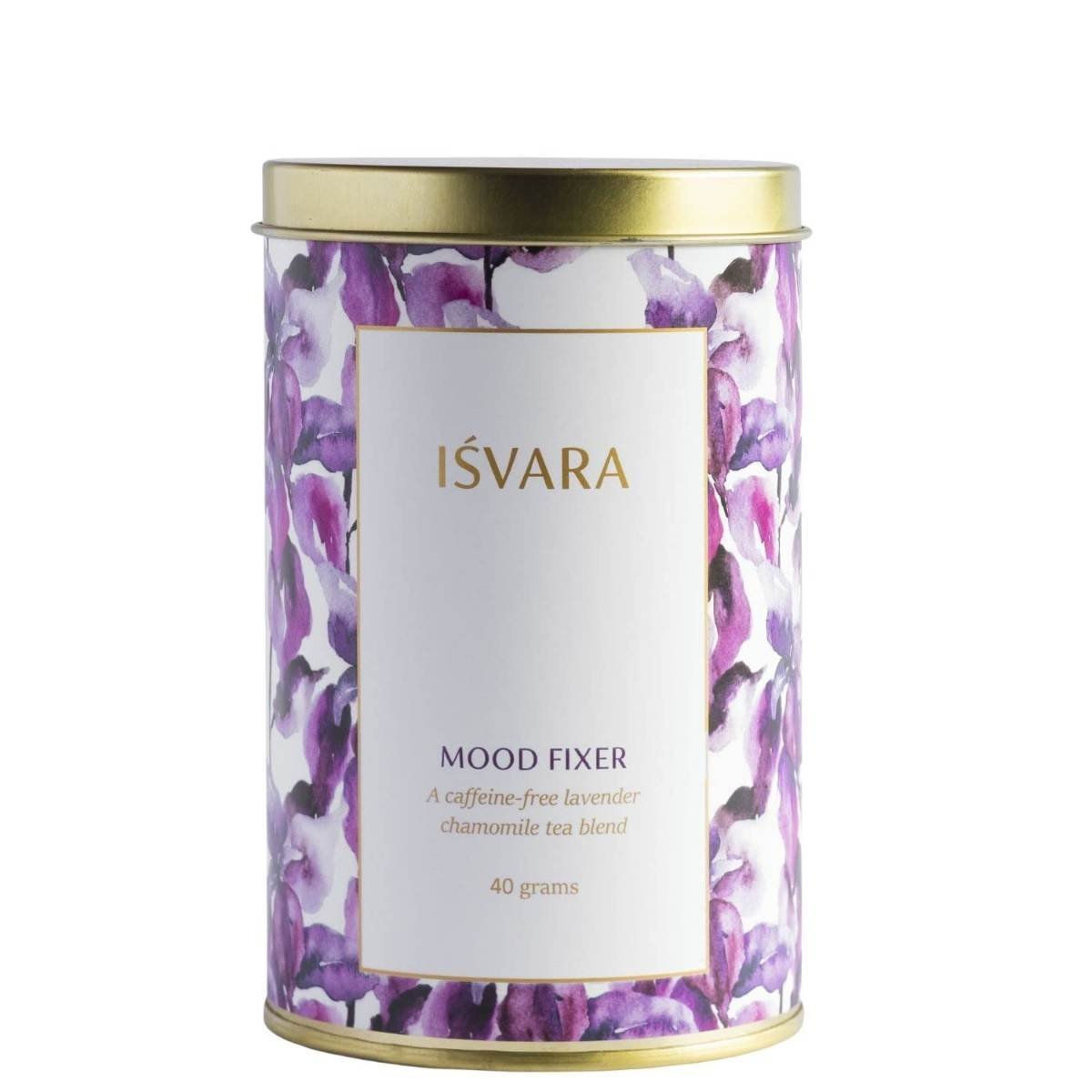 uk61GaKgT6qZL-1.jpg ISVARA Herbal Tea - Mood Fixer, Caffeine Free Organic chamomile, lavender buds Floral Tea with marigold petals, lemon balm, Lowers anxiety, Improves skin health, 40gm - Fast UK Delivery - Image 1