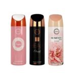 Armaf Beau Elegant & Momento & Femme Essence Deodorant Body Spray for Women - 200ml Pack of-3 - Fast UK Delivery