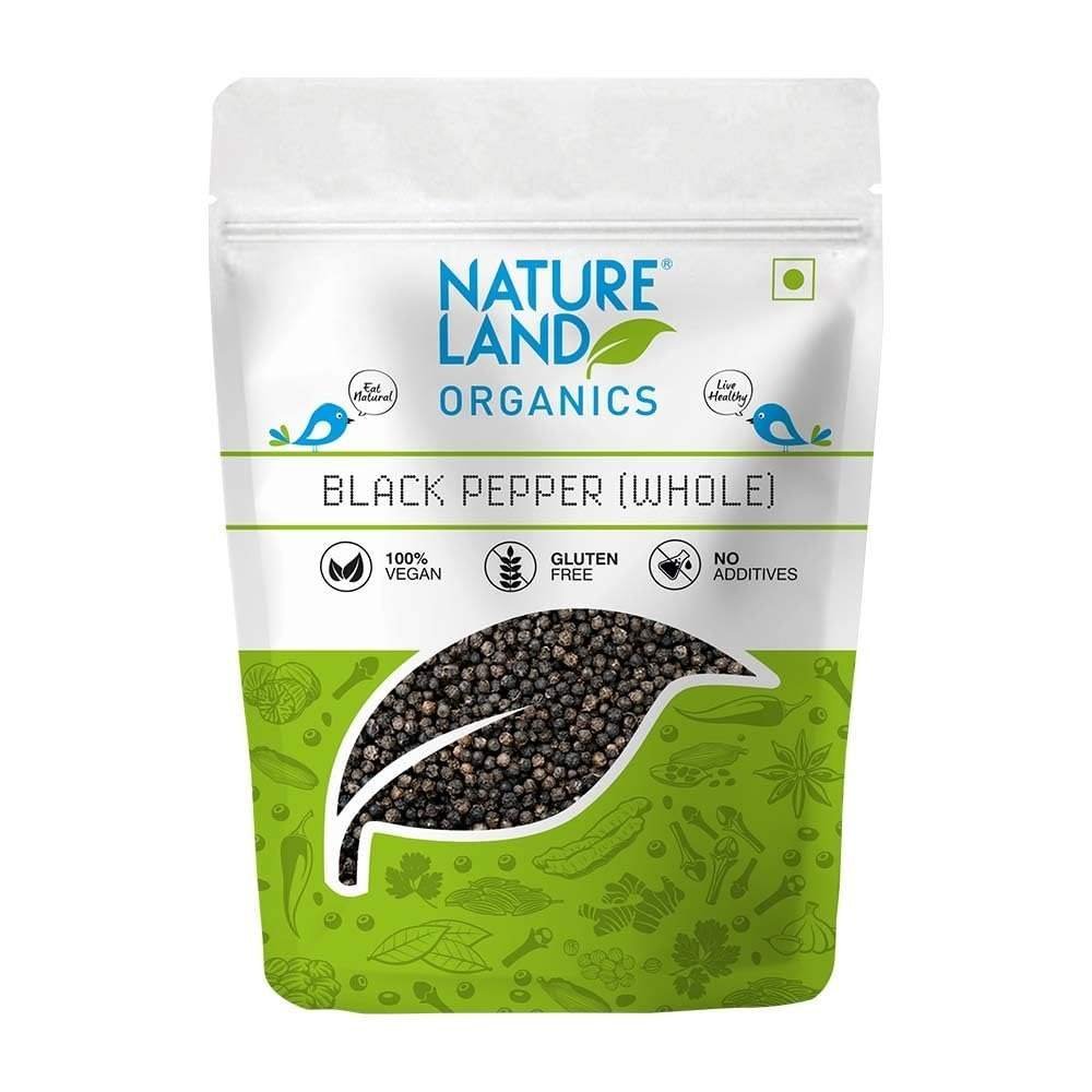 uk61GnmtKzLEL-1.jpg Natureland Organics Black Pepper/Kali Mirch 100 gm - Organic Spices - Fast UK Delivery - Image 1