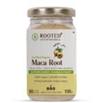Rooted Actives Maca Root Powder 100 G | Stamina, Virility, Hormonal Support | Imported From Peru, Certified Organic, Gelatinised - Fast UK Delivery