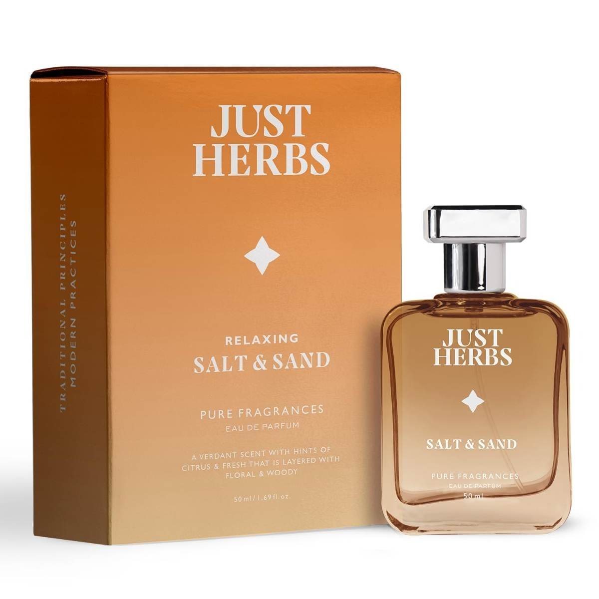 uk61I7MCzuFTL-1.jpg Just Herbs Relaxing Salt & Sand EDP Perfume for Men and Women 50ml, Long Lasting Eau Da Parfum Fragrance Unisex Body Spray - Fast UK Delivery - Image 1