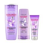 L'Oreal Paris Hyaluron Moisture 3-step Ultimate Hydration kit - Shampoo (340ml) + Conditioner (360 ml) + Night Cream (180 ml) - Fast UK Delivery