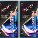 Kamasutra Ultrathin condom Pack of 2 Thinnest condoms ever Condom (Set of 2, 24 Sheets) - Fast UK Delivery