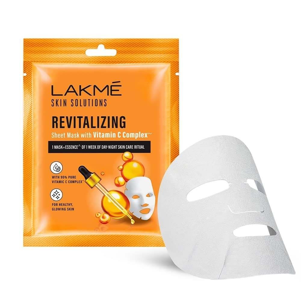 uk61J9ESjV2EL-1-1.jpg LAKME Skin Solutions Sheet Mask Revitalizing With Vitamin C 25Ml, Pack Of 1 - Fast UK Delivery - Image 1