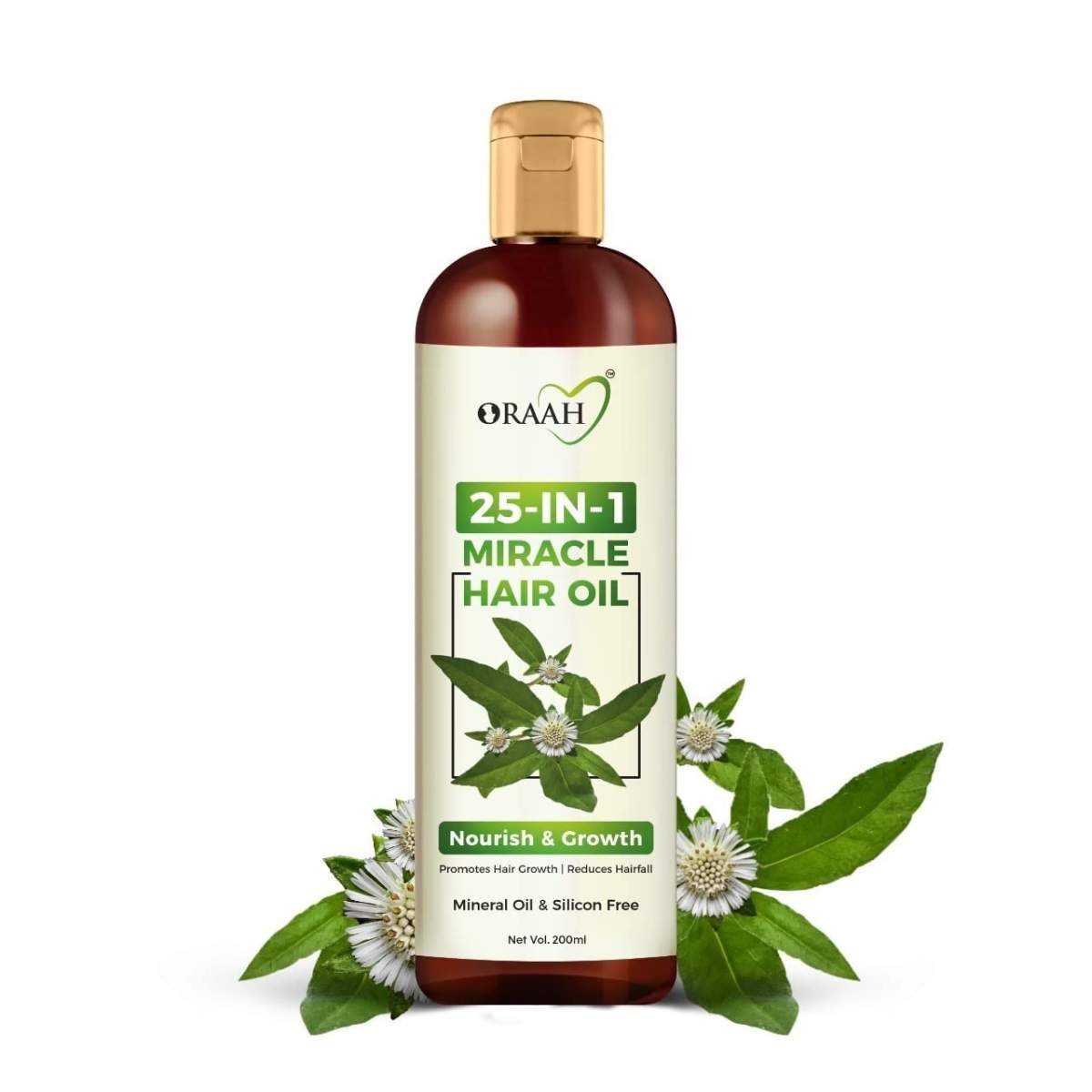 uk61JICcEsZJL-1-1.jpg Oraah 25-in-1 Miracle Hair Oil with 25 Power Herbs Promote Hair, Fall Control & Greying - 200ml - Fast UK Delivery - Image 1