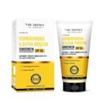 Dr. Sheth's Ashwagandha & Alpha Arbutin Sunscreen SPF 50+ PA++++ | 2 in 1 Solution for Hyper Pigmentation and UV Protection | Anti Tan & Dark Spots | 50g For All Skin Type - Fast UK Delivery