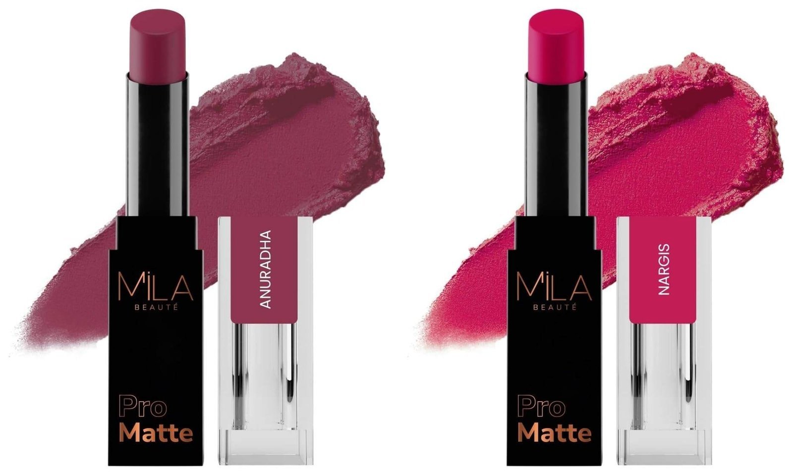 uk61JRdBEM-L-1.jpg MILA Beaute Pro Matte Lipstick | Creamy Matte Lipstick | Shade - Anuradha, 4.2g Pro Matte Lipstick | Creamy Matte Lipstick | Shade - Nargis, 4.2g - Fast UK Delivery - Image 1