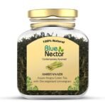 Blue Nectar Green Tea Leaves with Decongestant Lemongrass | Loose Green Leaves Sourced from Assam | Reusable Glass Jar (50 gm + 15 gm Free) - Fast UK Delivery