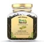 Blue Nectar Green Tea Leaves with Decongestant Lemongrass | Loose Green Leaves Sourced from Assam | Reusable Glass Jar (50 gm + 15 gm Free) - Fast UK Delivery