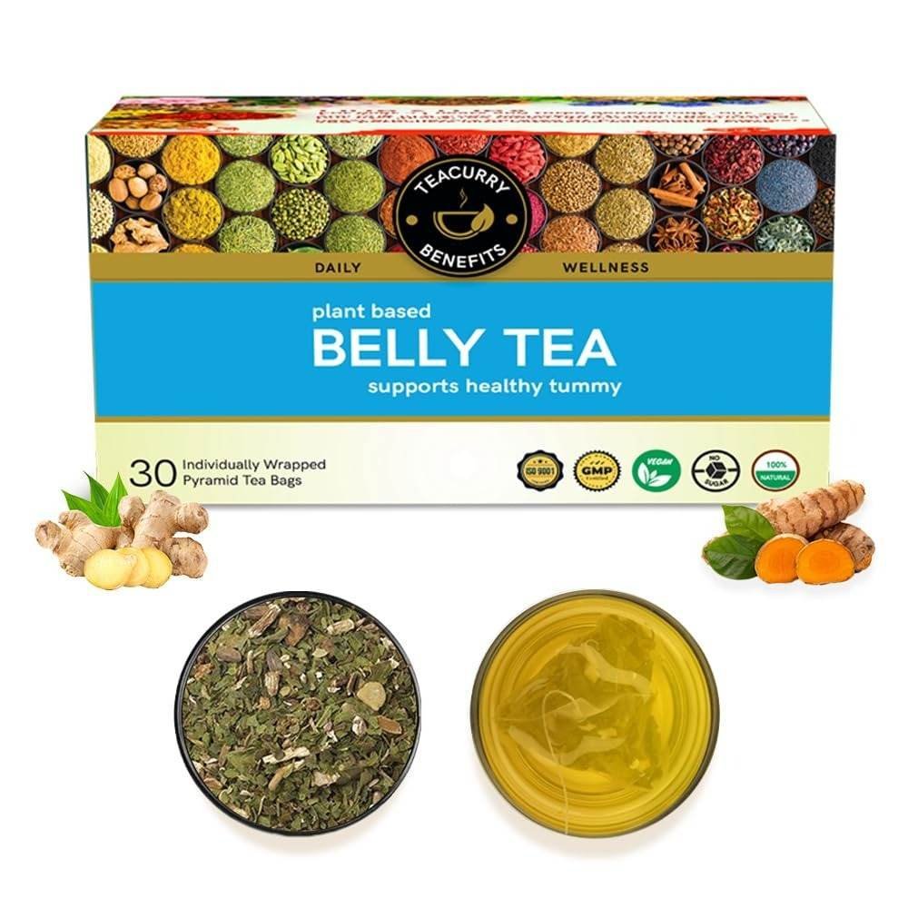 uk61K-DOEVVlL.jpg TEACURRY Belly Tea (30 Tea Bags, 1 Month Pack) - Helps with Weight Management around Belly Get Slimmer Waist | Men and Women - Fast UK Delivery - Image 1