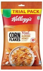 Kellogg's Corn Flakes Real Almond Honey | Breakfast Cereals | High in Vitamin B1, B2, B3, B6 & C| High in Iron | Naturally Cholesterol Free | 168gm/170gm/180gm (weight may vary) - Fast UK Delivery