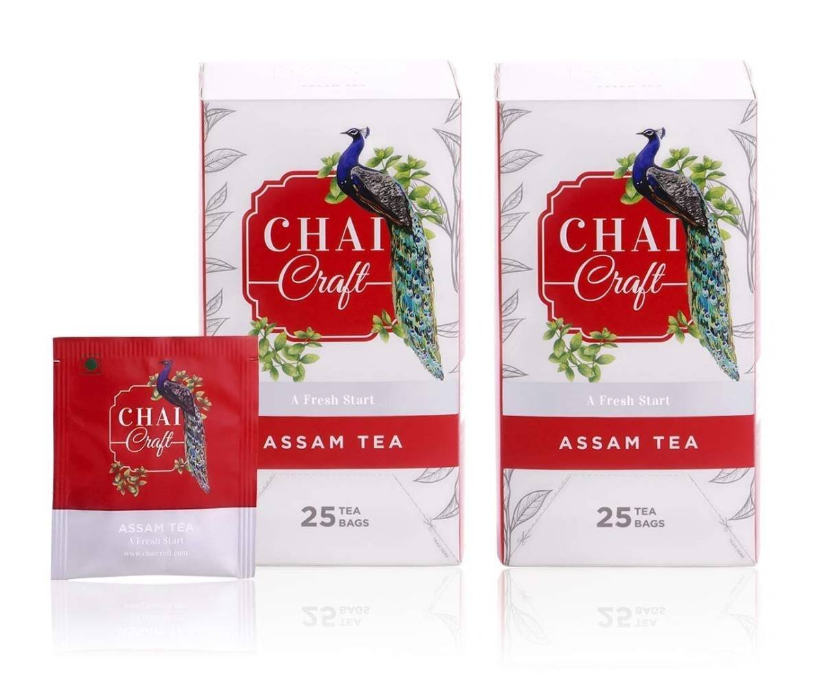uk61L-fo7ECgL-1-1.jpg Chai Craft Assam Tea (50 Teabags) I Strong & robust Assam Tea flavour I Pure Assam Black Tea I Pack of 25X2 boxes - Fast UK Delivery - Image 1