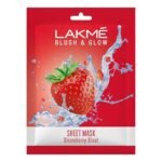 LAKME Blush & Glow Strawberry Sheet Mask, 25 Ml - Fast UK Delivery