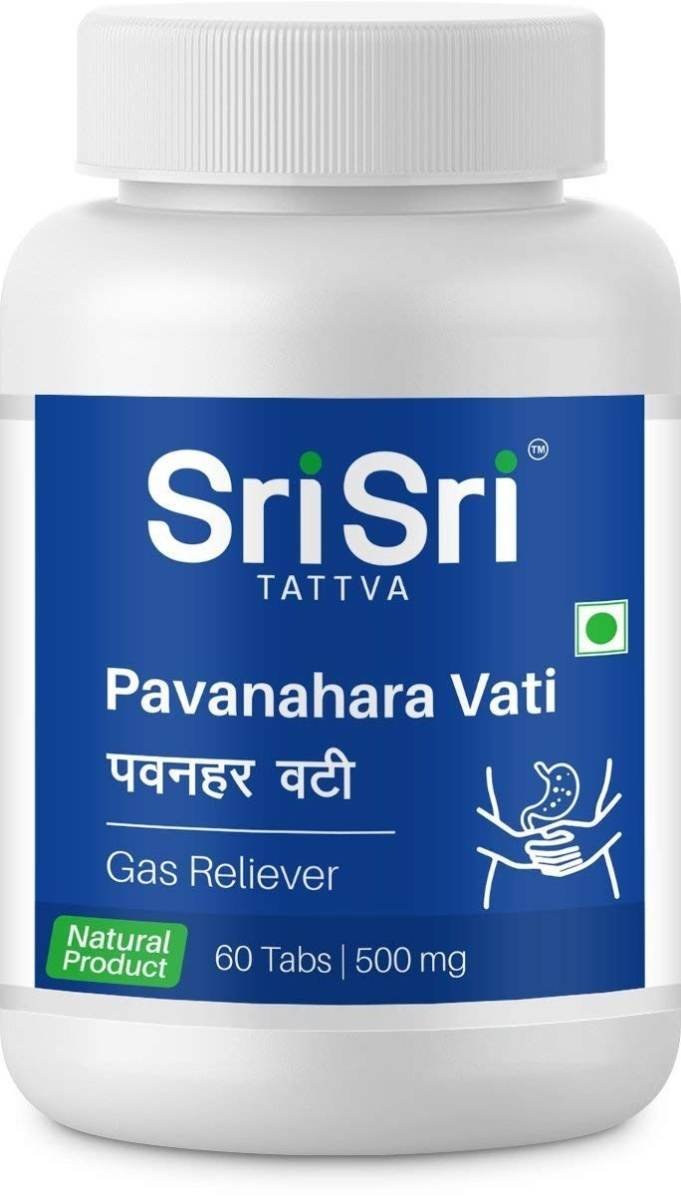 uk61LFx2jFEyL.jpg Sri Sri Tattva Pavanhara Vati - Gas Reliever, 60 Tabs | 500mg (Pack of 2) - Fast UK Delivery - Image 1