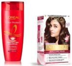 L'Oreal Paris Excellence Creme Hair Color, 4.25 Aishwarya's Brown, 72ml+100g And L'Oreal Paris Color Protect Shampoo, 175ml (With 10% Extra) - Fast UK Delivery