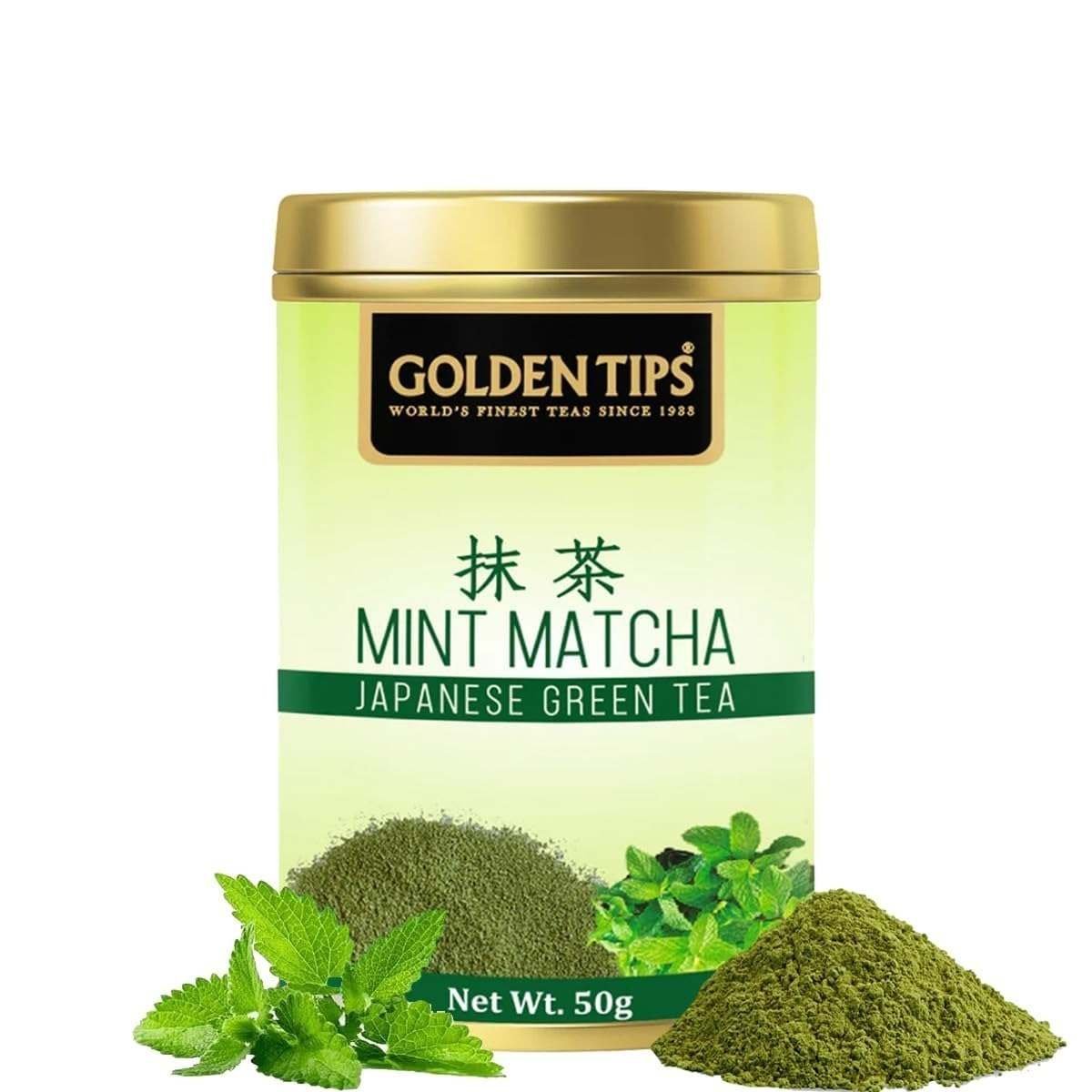 uk61LVj0XwkL-1.jpg Golden Tips Healthy/ Natural and Organic Japanese Mint Matcha Green Tea Powder (50 Gram, 25 cups) - Fast UK Delivery - Image 1