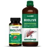Healthally Ayurvedic Biolive Liver Care Syrup Capsule,Fatty Liver Detox Medicine|Alcoholic Liver Cleanse,Liver Support Supplement|Recover Liver Health Functions - 60 Capsule + 500ML Syrup - Fast UK Delivery