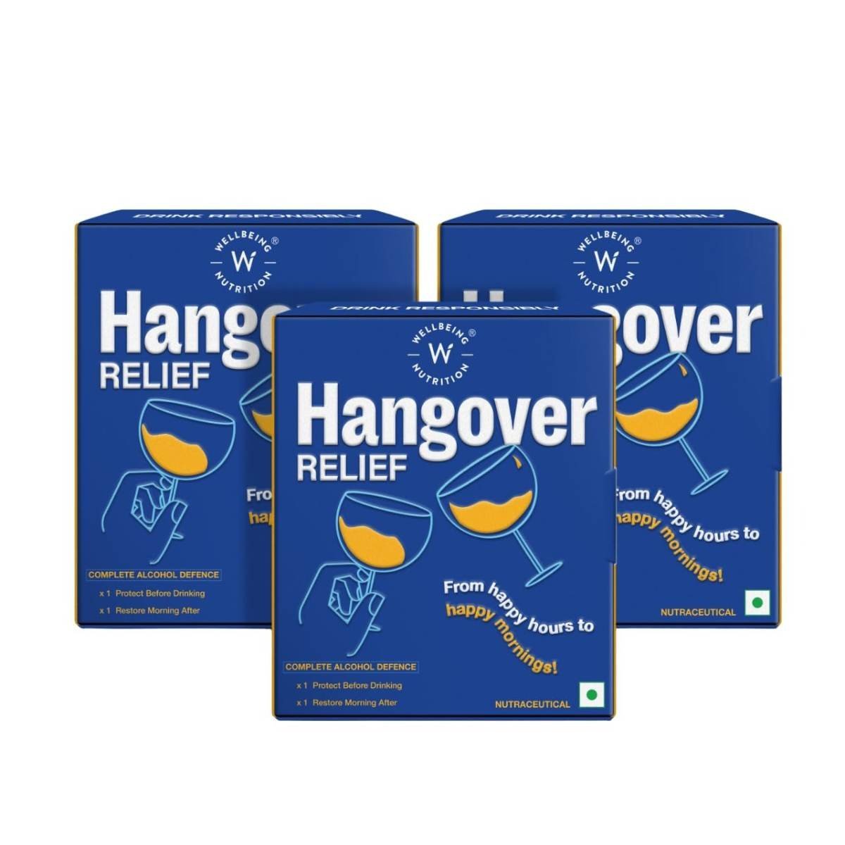 uk61M0e6gAH0L-1.jpg Wellbeing Nutrition Hangover Relief | One Pre-drinking Capsule (Protect) with Milk thistle, Chicory Extract, B-Vitamins & One Next Morning Hydration Drink (Restore) with Electrolytes from coconut water & Himalayan Pink Salt, Vitamin C, Magnesium| Complete Hangover Solution to Support Liver Health & Recover Faster | Safe & Effective | Clinically Validated (3) (3) - Fast UK Delivery - Image 1