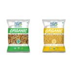 Natureland Organics Panchrangi Dal / Mix Dal 1 Kg - Organic Healthy Pulses & Natureland Organics Moong Dal Yellow / Split Washed 500 Gm - Organic Healthy Pulses - Fast UK Delivery