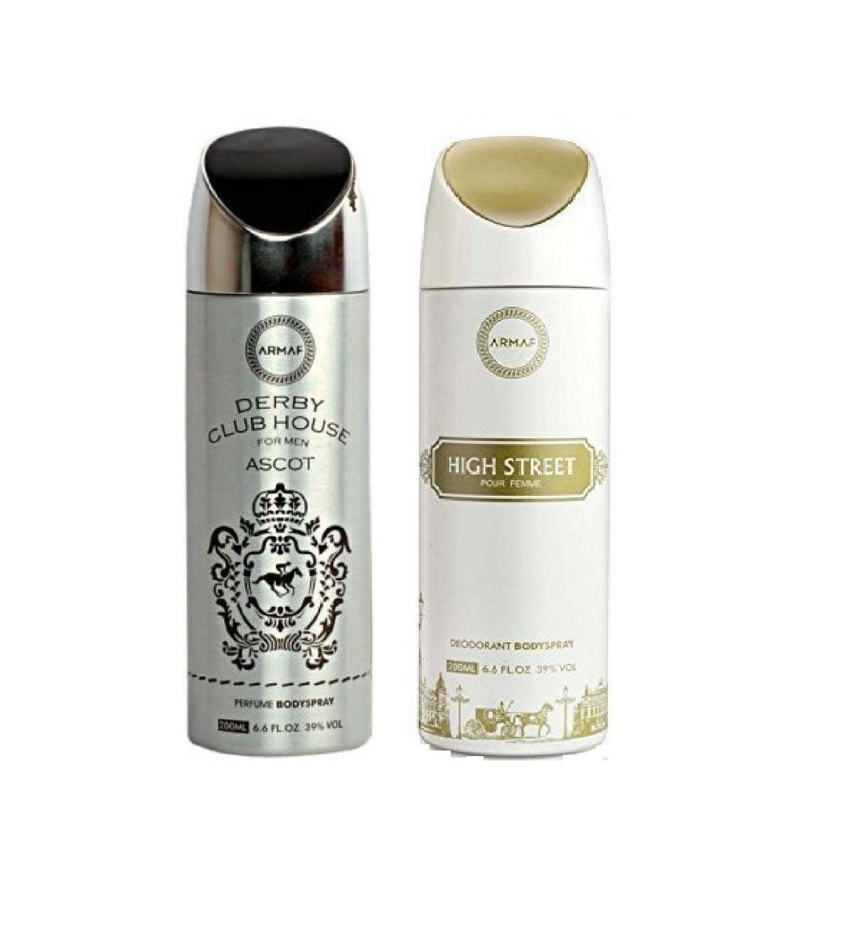 uk61M6KUwbaxL-1-1.jpg Armaf Derby Club House Ascot for Men & High Street for Women Perfume Body Spray - (200ml Each) - Fast UK Delivery - Image 1