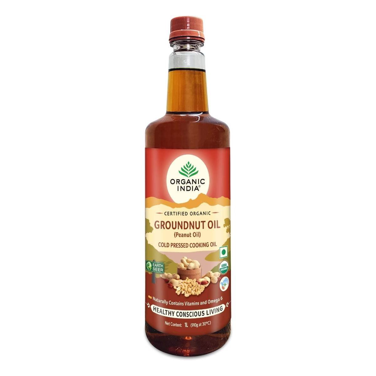 uk61M8H5n180L.jpg Organic India_ARIPL Organic Groundnut Oil - 1000 ml - Fast UK Delivery - Image 1