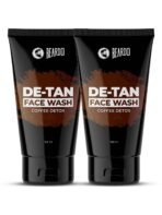 BEARDO De-Tan Face wash for Men, 100ml (Pack of 2) | Reduces Tan for glowing complexion | Coffee Facewash | Dark Spot Reduction | Tan removal face wash men - Fast UK Delivery