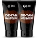 BEARDO De-Tan Face wash for Men, 100ml (Pack of 2) | Reduces Tan for glowing complexion | Coffee Facewash | Dark Spot Reduction | Tan removal face wash men - Fast UK Delivery