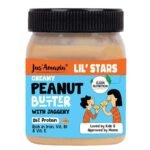 Jus' Amazin Lil Stars Peanut Butter with Jaggery (325g) | Yummy, Clean & Nutritious Peanut Butter for Kids | 90% Peanuts, mildly sweetened with Jaggery | No Hydrogenated Fats, No Refined Sugar, No Chemicals | Clean Nutrition | Dairy-Free - Fast UK Delivery