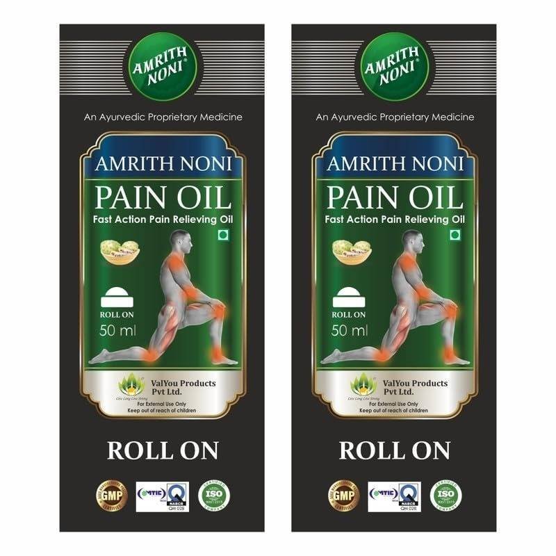 uk61MpvO-gtoL-1-1.jpg Amrith Noni Pain RollOn 50ml | Ayurvedic pain Relief Rollon for low Back pain, Joint pain, Knee pain, Body Pain, Ankle pain, Muscle pain, Neck Pain, shoulder Pain, Elbow Pain - Pack of 2 - Image 1