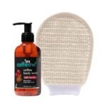 mCaffeine Coffee Body Wash & Bath Glove Combo for Exfoliation & Tan Removal | Energizing Berry Fragrance Shower Gel & Loofah Glove Combo For All Skin Types | Pack of 2 - Fast UK Delivery