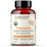 Rooted Actives Tremella Mushroom Extract (60 Veg caps, 500 mg) |Beauty, Skin Glow, Collagen booster, Hyalyronic acid, Hydration| USDA Organic, 45% Beta Glucans - Fast UK Delivery