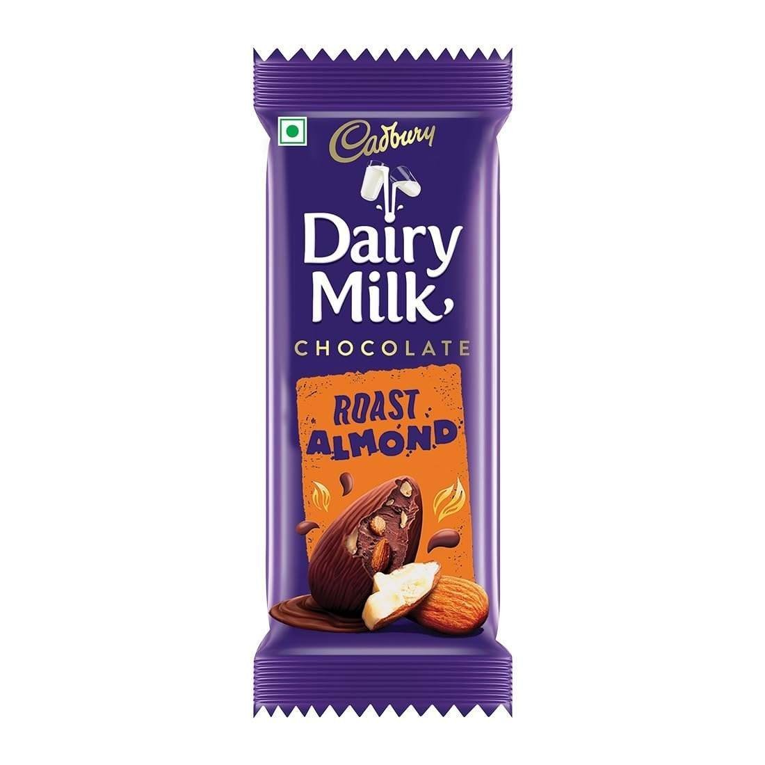 uk61N62PkTi3L-1-1.jpg Cadbury Dairy Milk Roast Almond Chocolate Bar, 36 gram - Fast UK Delivery - Image 1