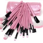 HUDA GIRL BEAUTY PROFESSIONAL 24Pcs Makeup Brush Set for Foundation, Face Powder, Blush Blending Brushes, Wooden Handle Cruelty-Free Synthetic Fiber Bristles with Leather Case (Pink) - Fast UK Delivery