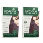 Biotique 2 Herbcolor Conditioning No Ammonia Hair Color with 9 Organic Herbal Extracts (Brown, 50 g and 110 ml) - Fast UK Delivery