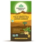 ORGANIC INDIA Tulsi Lemon Ginger Tea|25 Tea Bags (Pack Of 2),177 Gm - Fast UK Delivery