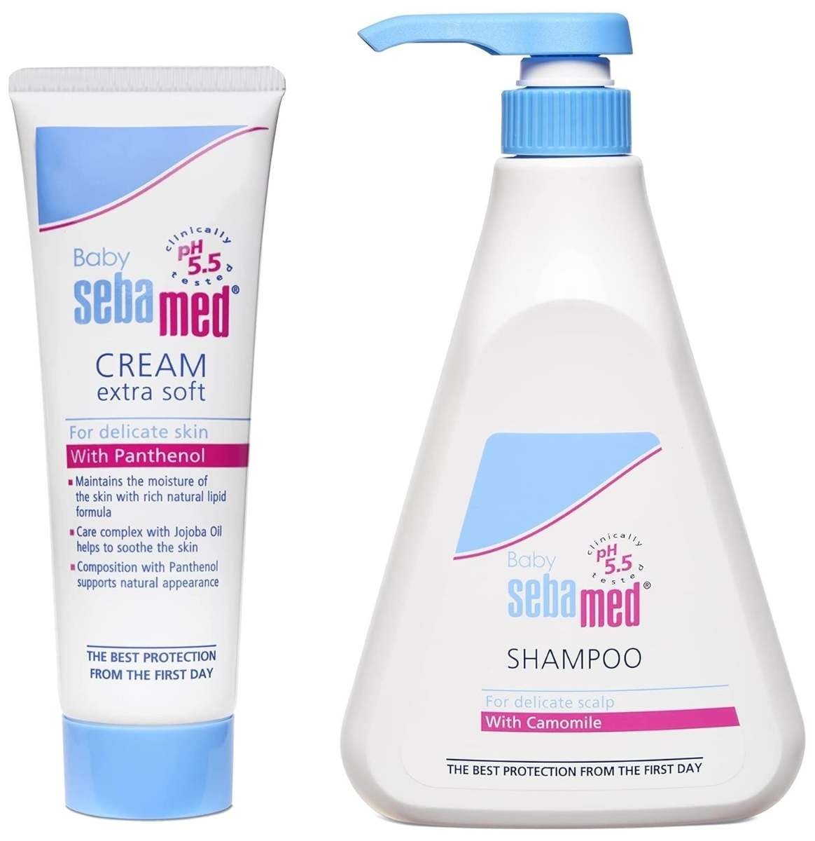 uk61NMpFMeKrL-1-1.jpg Sebamed Childrens' Shampoo, 500ml & Baby Cream, Extra Soft, 50ml - Fast UK Delivery - Image 1