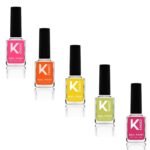 KINDED Nail Paint Long Lasting Lacquer Quick Drying Nail Polish Enamel for Girls Women (9 ml each, Glossy Finish, Combo Pack Set of 5 Neon Shades Pink Orange Yellow Green Magenta 01 to 05) - Fast UK Delivery