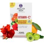 Ayouthveda Vitamin C Face Pack Powder Men & Women | Helps to reduce Pigmentation & Acne & Enhances skin Glow|Enriched with Fruits and Herbs | Makes Skin Soft & Supple (10g X 8 Sachets)(Pack Of 1) - Fast UK Delivery