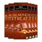 Cadbury Temptations Almond Treat Premium Chocolate Bar, 70 g (Pack of 6) - Fast UK Delivery