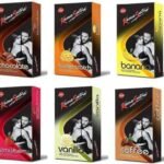 Kamasutra 6 different Flavour (Chocolate,Butterscotch,Banana,Strawberry,Vanilla,Coffee) Condom Lubricated Dotted Condom (Set of 6, 60S) - Fast UK Delivery