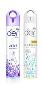 Godrej aer spray, Air Freshener for Home & Office - Violet Valley Bloom & Monsoon Odour Refresh | Remove Damp Smell | Long-Lasting Fragrance | Pack of 2 (240 ml each) - Fast UK Delivery