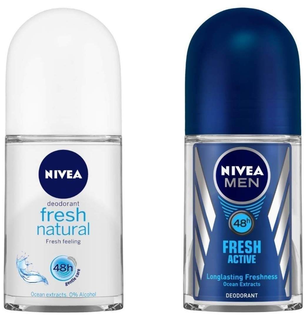 uk61P0WQyElfL-1-1.jpg Nivea Deodorant Roll On, Fresh Natural for Men, 50ml And Deodorant Roll-On, Fresh Active Original for Men, 50ml - Fast UK Delivery - Image 1