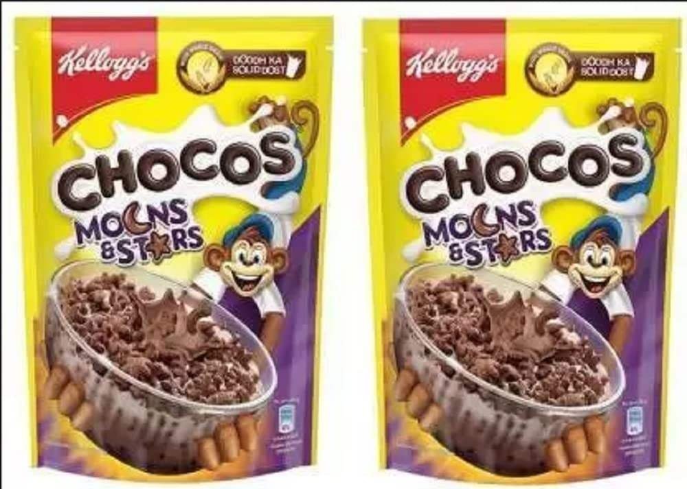 uk61P1nZmB8iL-1-1.jpg Kellogg's Chocos Moons & Star 375 Gram Pack of 2 (750 g, Pouch, Pack of 2) - Fast UK Delivery - Image 1