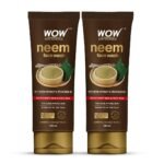 WOW Skin Science Neem Face Wash | Purifies Skin | Unclogs Pores | Fights Acne | Calms Skin | 100ml | Pack of 2 - Fast UK Delivery