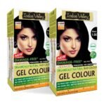 INDUS VALLEY Damage Free Natural Gel Hair Colour Women | Ammonia & Ppd Free Organic Hair Colour With 100% Grey Coverage, Long Lasting Conditioning Hair Color | Black 1.00 - Pack Of 2 (2X220 = 400 Ml) - Fast UK Delivery