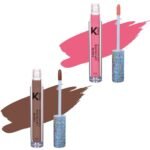 KINDED Liquid Lip Colour Vitamin E Enriched No Transfer Waterproof Long Stay Lipsticks Lip Gloss Set for Girls Women (Pack of 2, 6 ml each, Matte Finish, Shades Barbie Pink & Brown Temptation) - Fast UK Delivery