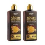 WOW Skin Science Ubtan Body Wash | Tan Removal And Glowing Skin | With Chickpea Flour, Almond, Safron & Turmeric Extract | 250 Ml | Pack of 2 - Fast UK Delivery