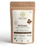 Rooted Actives Shiitake Mushroom Powder (60 Gm) | Cholesterol, Heart Health, Immunity | Usda Organic | 40% Beta Glucans - Fast UK Delivery