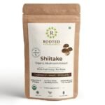 Rooted Actives Shiitake Mushroom Powder (60 Gm) | Cholesterol, Heart Health, Immunity | Usda Organic | 40% Beta Glucans - Fast UK Delivery